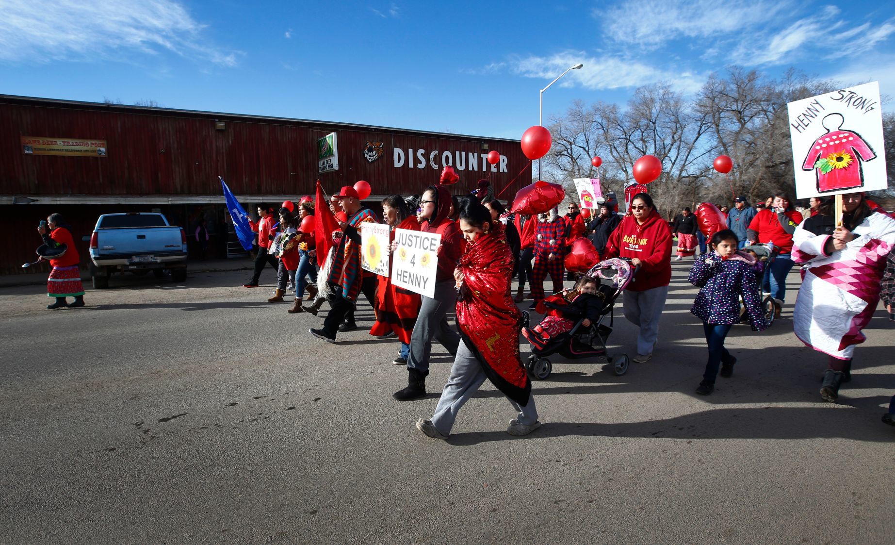 #HennyStrong march through Lame Deer